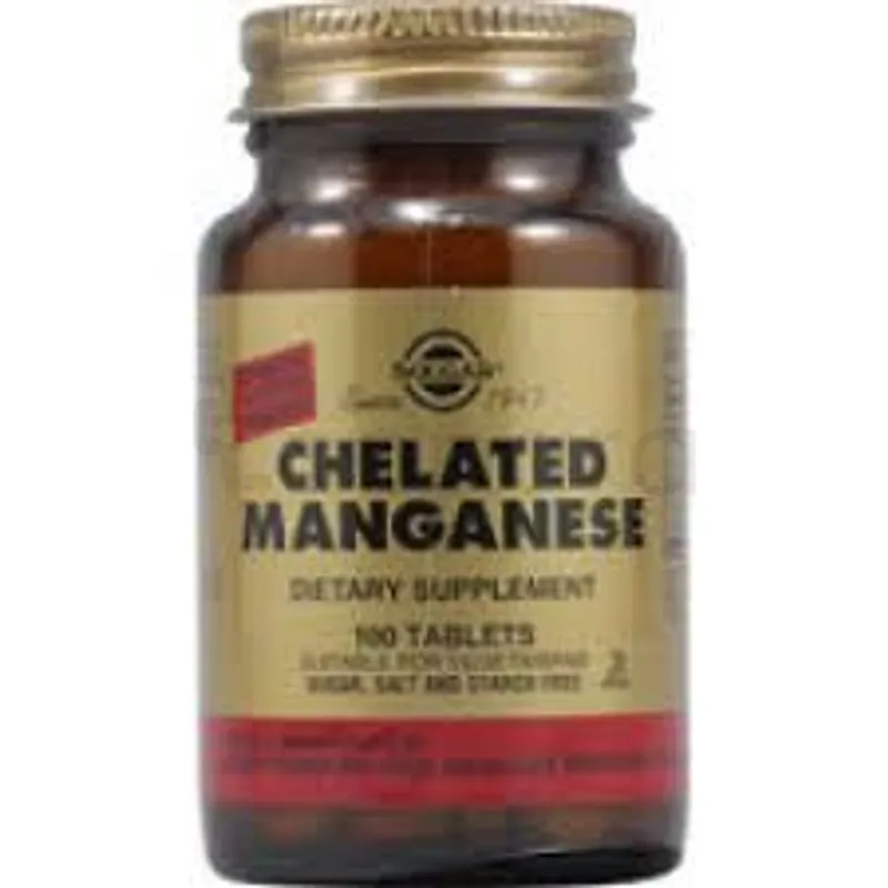 SOLGAR CHELATED MANGANESE BOITE DE 100 COMPRIMES