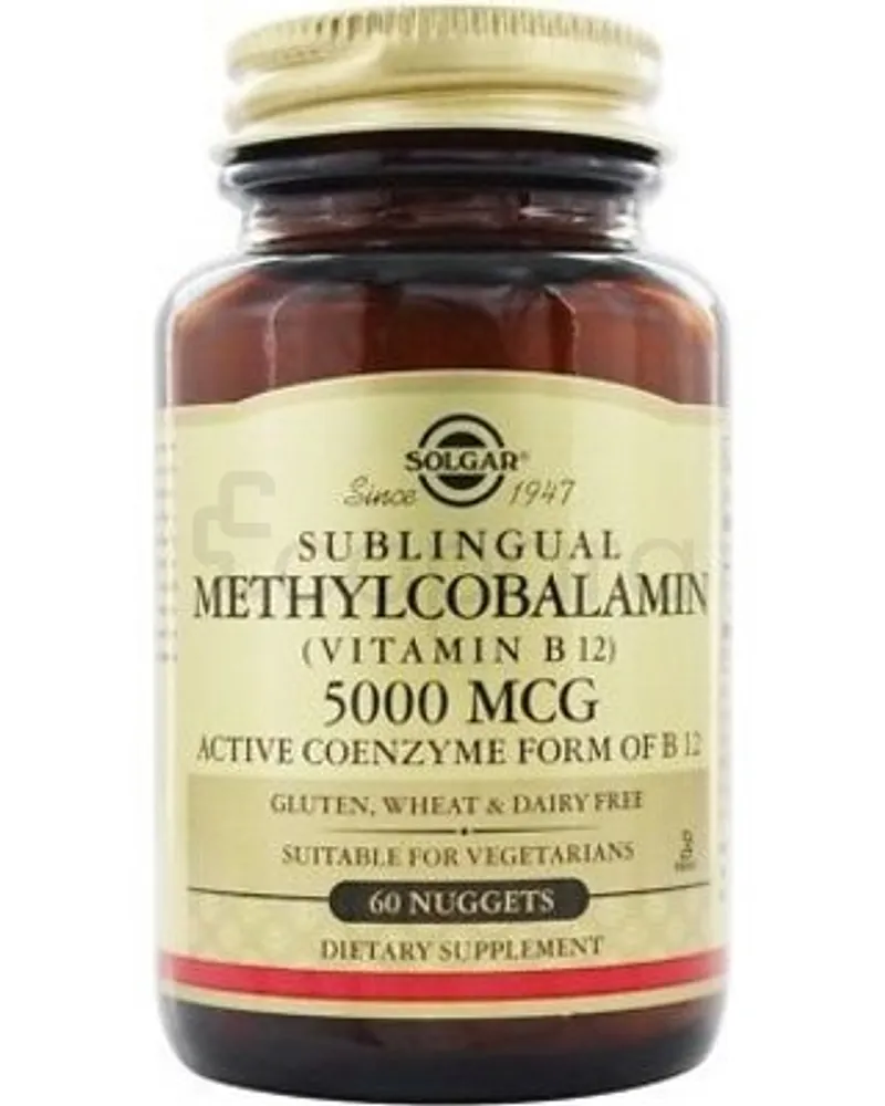 SOLGAR METHYLCOBALAMIN VITAMIN B12 5000MCG BOITE DE 30 NUGGETS
