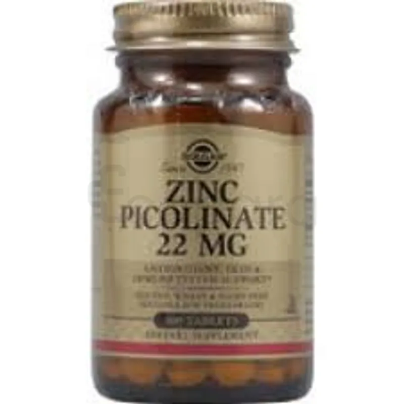 SOLGAR ZINC PICOLINATE 22MG BOITE DE 100 COMPRIMES