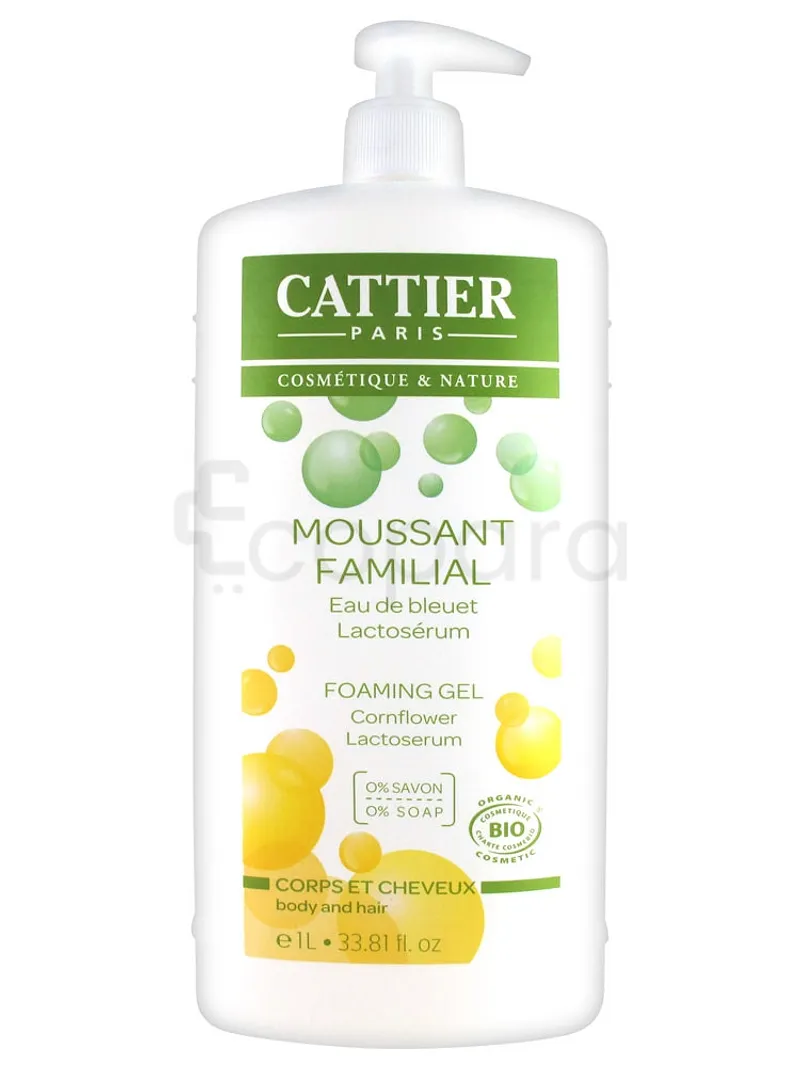 CATTIER MOUSSANT FAMILIAL EAU DE BLEUET CORPS ET CHEVEUX 1L