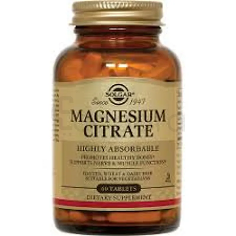 SOLGAR MAGNESIUM CITRATE BOITE DE 60 COMPRIMES