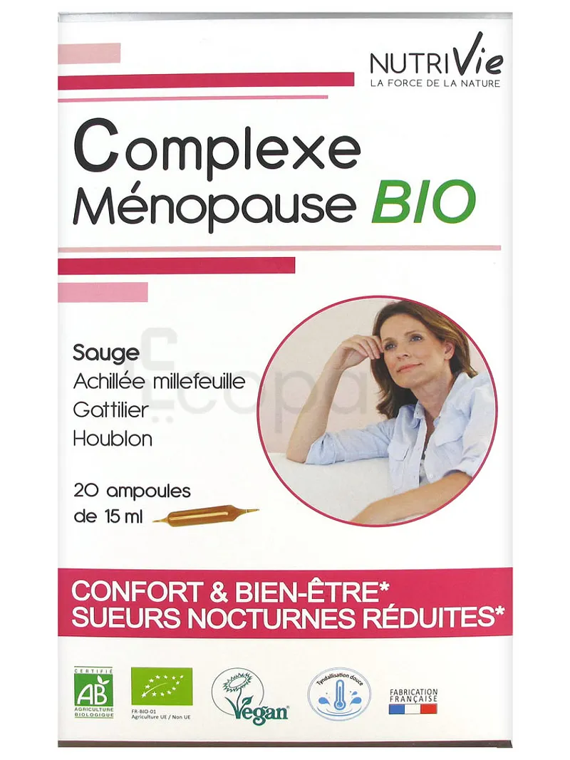 NUTRIVIE COMPLEXE MENOPAUSE BIO 15ML BOITE DE 20 AMPOULES