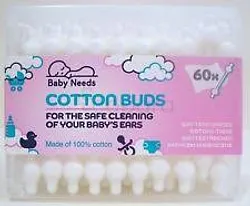 BABY NEEDS COTTON BUDS COTON TIGES BOITE DE 60