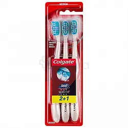 COLGATE BROSSE A DENTS MEDIUM 360 MAX WHITE ONE 2+1