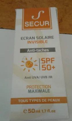 SECUR ECRAN SOLAIRE INVISIBLE ANTI-TACHE SPF50+ 50ML