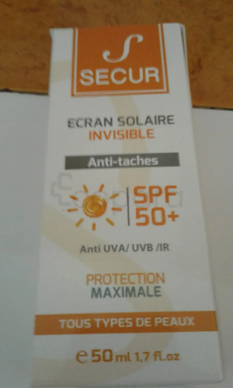 SECUR ECRAN SOLAIRE INVISIBLE ANTI-TACHE SPF50+ 50ML