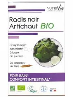 NUTRIVIE RADIS NOIR ARTICHAUT BIO 15ML BOITE DE 20 AMPOULES