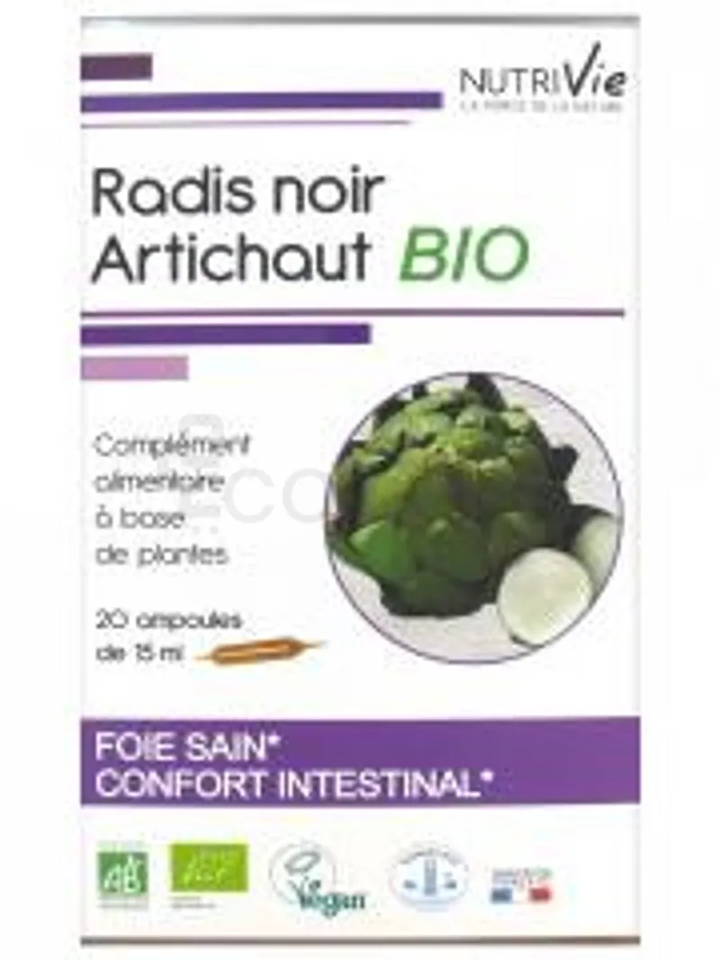 NUTRIVIE RADIS NOIR ARTICHAUT BIO 15ML BOITE DE 20 AMPOULES