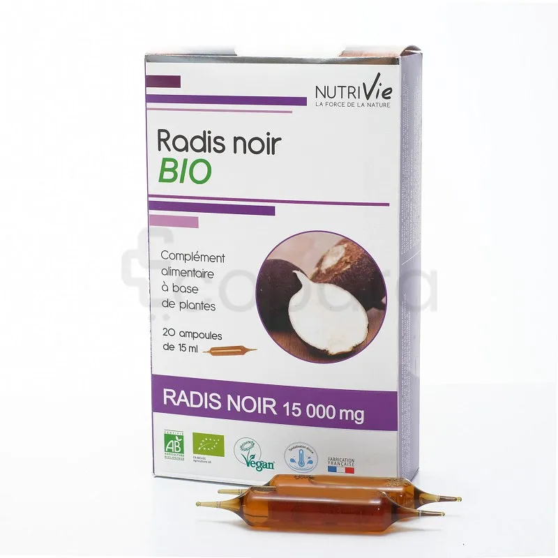 NUTRIVIE RADIS NOIR BIO 15ML BOITE DE 20 AMPOULES