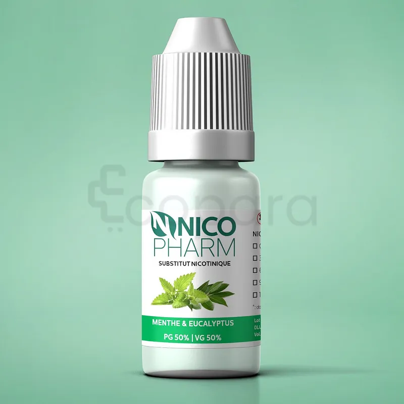 NICOPHARM LIQUIDE DE CIGARETTE ELECTRONIQUE AROME MENTHE & EUCALYPTUS DOSAGE NICOTINE 3MG/ML 10ML