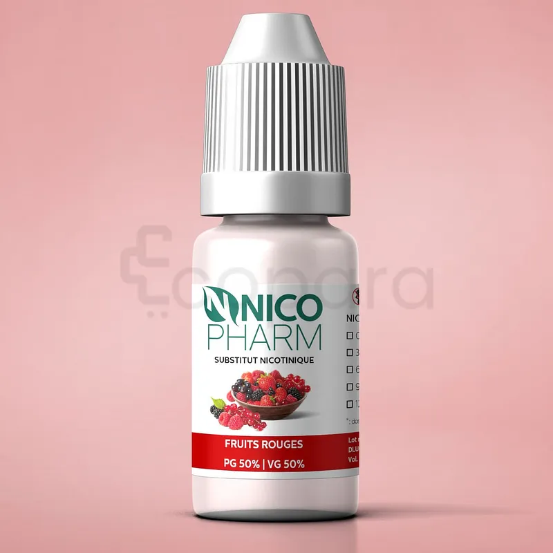 NICOPHARM LIQUIDE DE CIGARETTE ELECTRONIQUE AROME FRUITS ROUGES DOSAGE NICOTINE 6MG/ML 30ML