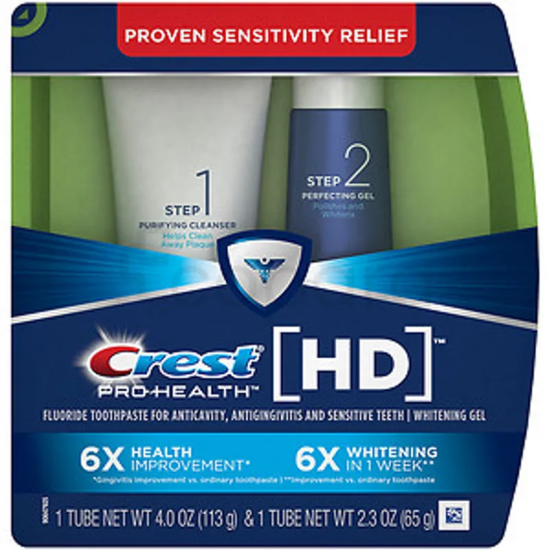 CREST PRO-HEALTH HD PACK STEP1 PURIFYING CLEANSER 113G + STEP2 PERFECTING GEL 65G
