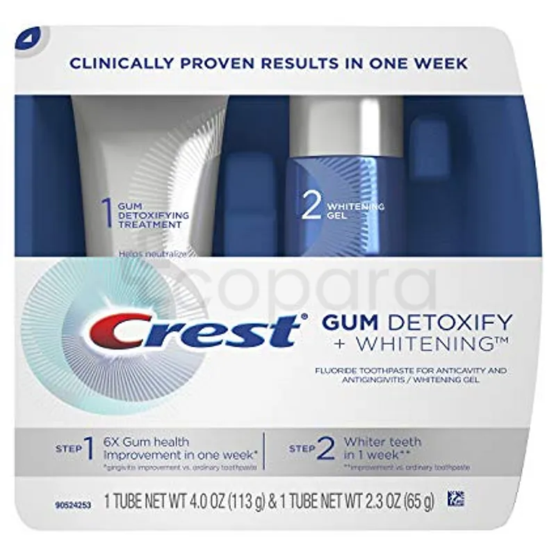 CREST PACK GUM DETOXIFY TREATMENT 113G + WHITENING GEL 65G