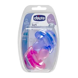 CHICCO SUCETTES PHYSIO SOFT +12MOIS ROSE ET VIOLET BOITE DE 2 REFERENCE 002734