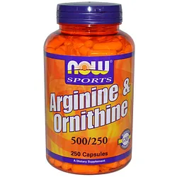 NOW SPORTS ARGININE ET ORNITHINE 500/250 BOITE DE 250 CAPSULES