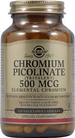 SOLGAR CHROMIUM PICOLINATE 500 MCG BOITE DE 120 CAPSULES