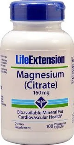 LIFE EXTENSION MAGNESIUM CITRATE 160MG BOITE DE 100 CAPSULES