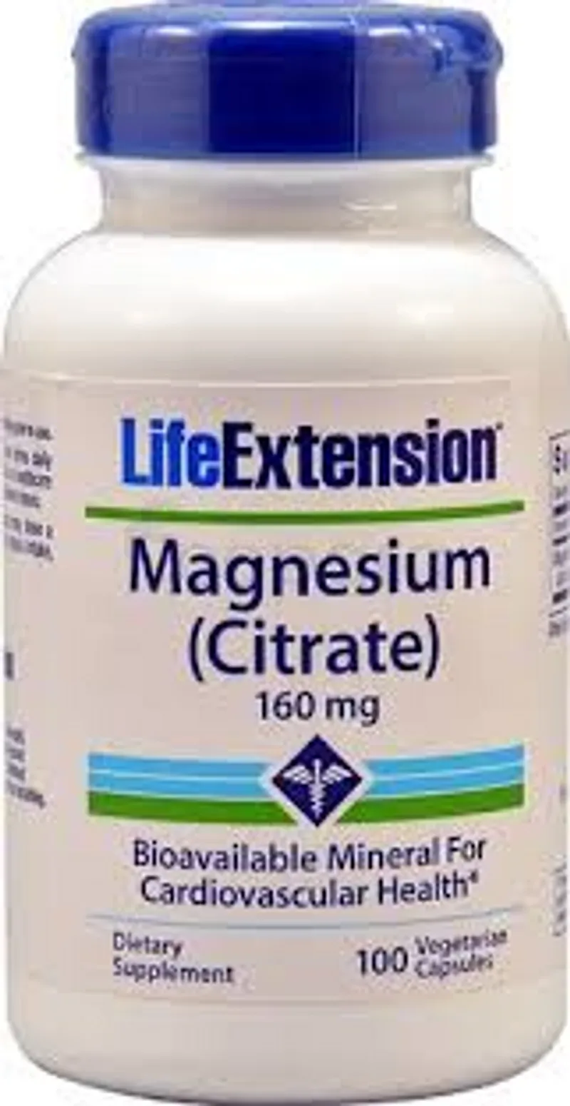 LIFE EXTENSION MAGNESIUM CITRATE 160MG BOITE DE 100 CAPSULES