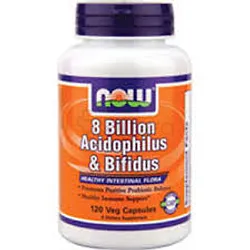 NOW 8 BILLION ACIDOPHILUS ET BIFIDUS BOITE DE 120 CAPSULES