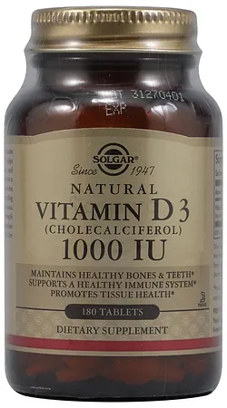 SOLGAR NATURAL VITAMIN D3 1000IU BOITE DE 180 COMPRIMES