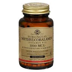 SOLGAR METHYLCOBALAMIN VITAMIN B12 1000MCG BOITE DE 60 NUGGETS