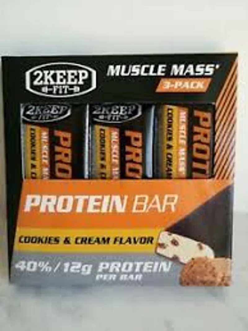 MUSCLE MASS PROTEIN BAR COOKIES AND CREAM 12G BOITE DE 3 PACKS