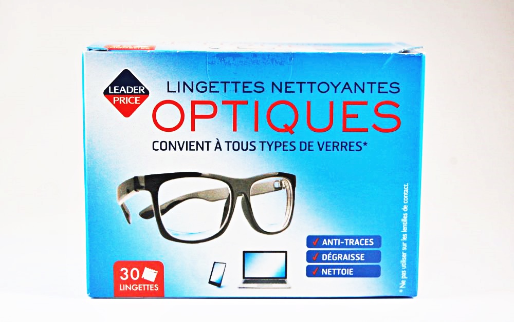 LEADER PRICE LINGETTES NETTOYANTES OPTIQUES BOITE DE 30