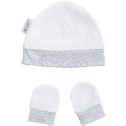 CANDIDE BONNET ET MOUFLES NAISSANCE BLANC