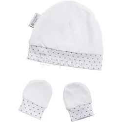 CANDIDE BONNET ET MOUFLE ETOILES BLANC
