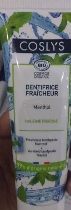 COSLYS DENTIFRICE FRAICHEUR MENTHOL 100G