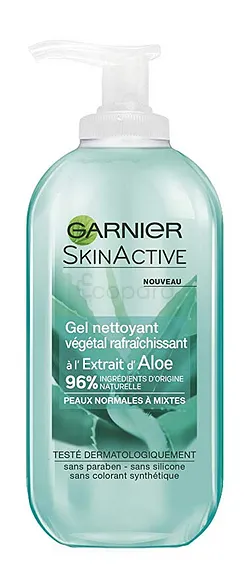 GARNIER SKINACTIVE ALOE VERA BIO GEL NETTOYAANT RAFRAÎCHISSANTE PEAUX NORMALES A MIXTES 200ML