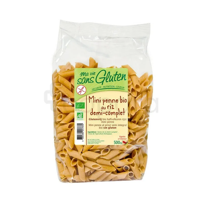 MA VIE SANS GLUTEN MINI PENNE AU RIZ DEMI COMPLET 500G