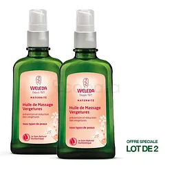 WELEDA PACK DUO HUILE DE MASSAGE VERGETURES 2*100ML