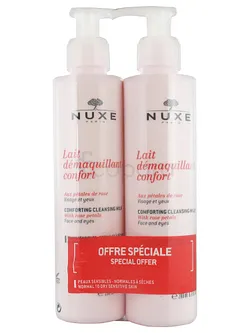 NUXE LAIT DEMAQUILLANT CONFORT AUX PETALES DE ROSE OFFRE SPECIALE 2*200ML