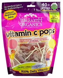 YUM EARTH ORGANICS VITAMIN C POPS 241G