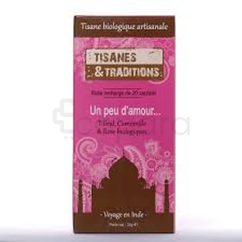 TISANES ET TRADITIONS UN PEU D'AMOUR BOITE DE 20 SACHETS