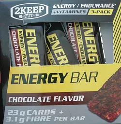 2KEEP ENERGY BAR CHOCOLATE FLAVOR CARBS 23G+ 3.1 FIBRE PER BAR
