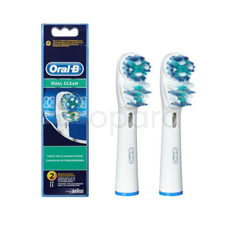 ORAL-B DUAL CLEAN REPLACEMENT BRUSH HEADS TETES BROSSE A DENTS BOITE DE 2