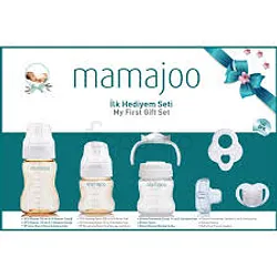 MAMAJOO PACK CADEAU NOUVEAU NEE BIBERON GOLD 150ML + BIBERON GOLD 250ML + POT DE CONSERVATION + POIGNET AMOVIBLE + ANNEAU DENTITION + SUCETTE SILICONE REFERENCE MMJ2780