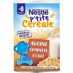 NESTLE P'TITE CEREALE AVOINE COMPLETE ET BLE +6MOIS 400G