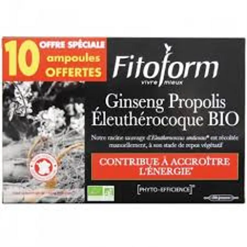 GINSENG PROPOLIS ELEUTHÉROCOQUE BOITE DE 20 AMPOULES + 10 OFFERTES