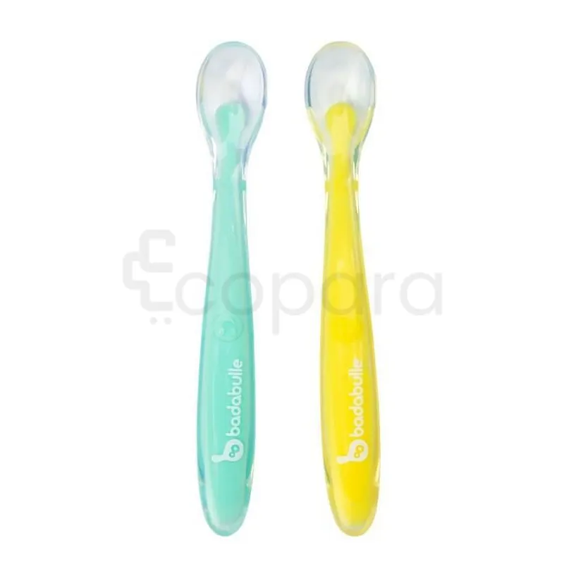 BADABULLE CUILLERES EN SILICONE BOITE DE 2