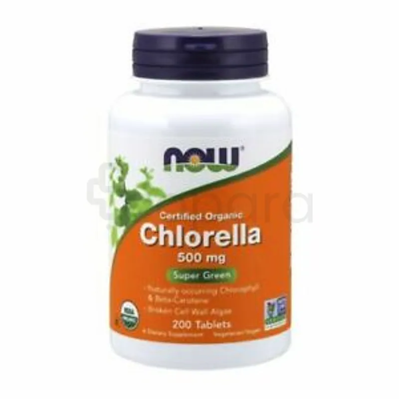 NOW CHLORELLA 500MG ORGANIC BOITE DE 200 COMPRIMES
