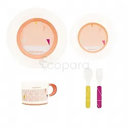 BABYMOOV ANTI SLIP FEEDING SET PEACH REFERENCE C1039227