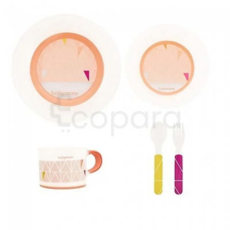BABYMOOV ANTI SLIP FEEDING SET PEACH REFERENCE C1039227