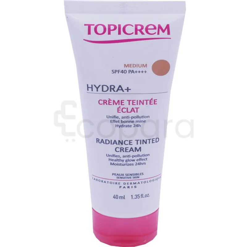 TOPICREM HYDRA+ CREME TEINTEE ECLAT MEDIUM SPF40 40ML
