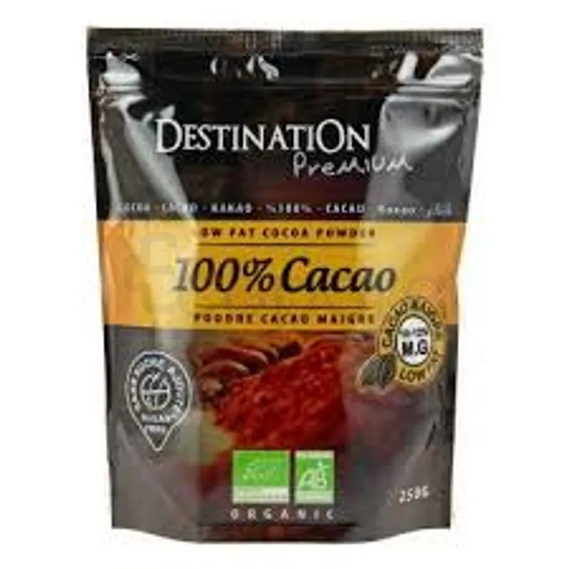 DESTINATION PREMIUM 100% CACAO POUDRE CACAO MAIGRE 250G