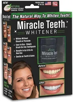 MIRACLE TEETH WHITNER POUDRE CHARBON