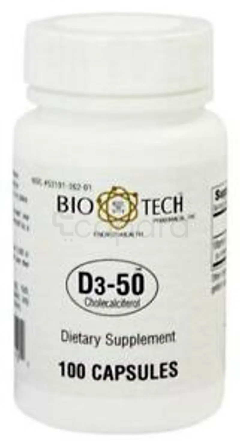 BIOTECH VITAMIN D3-50 CHOLECALCIFEROL 50000IU BOITE DE 100 CAPSULES