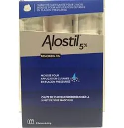 ALOSTIL 5% MINOXIDIL MOUSSE POUR APPLICATION CUTANEE 60G BOITE DE 3